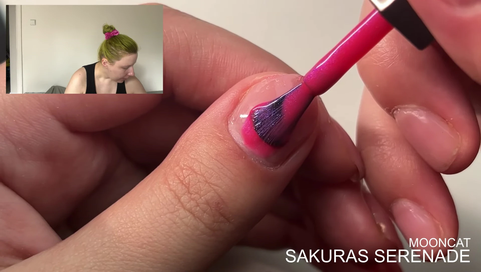Comparison swatch of Sakura Serenade and other polishes.