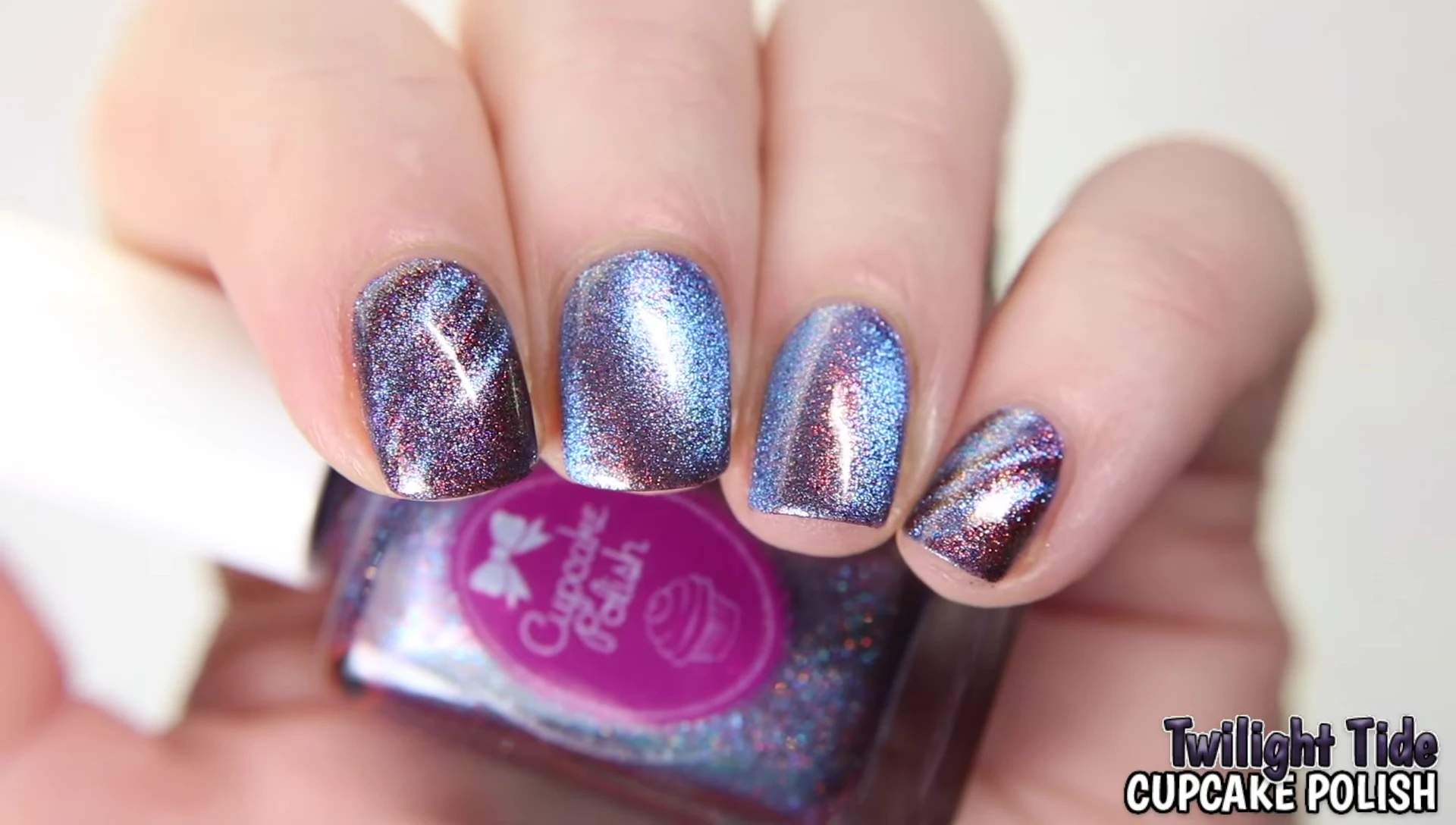 Cupcake Polish Twilight Tide displaying the color shift under low lighting