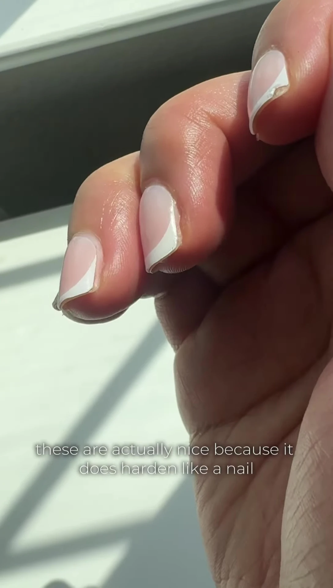 Close-up of a strong, hardened nail