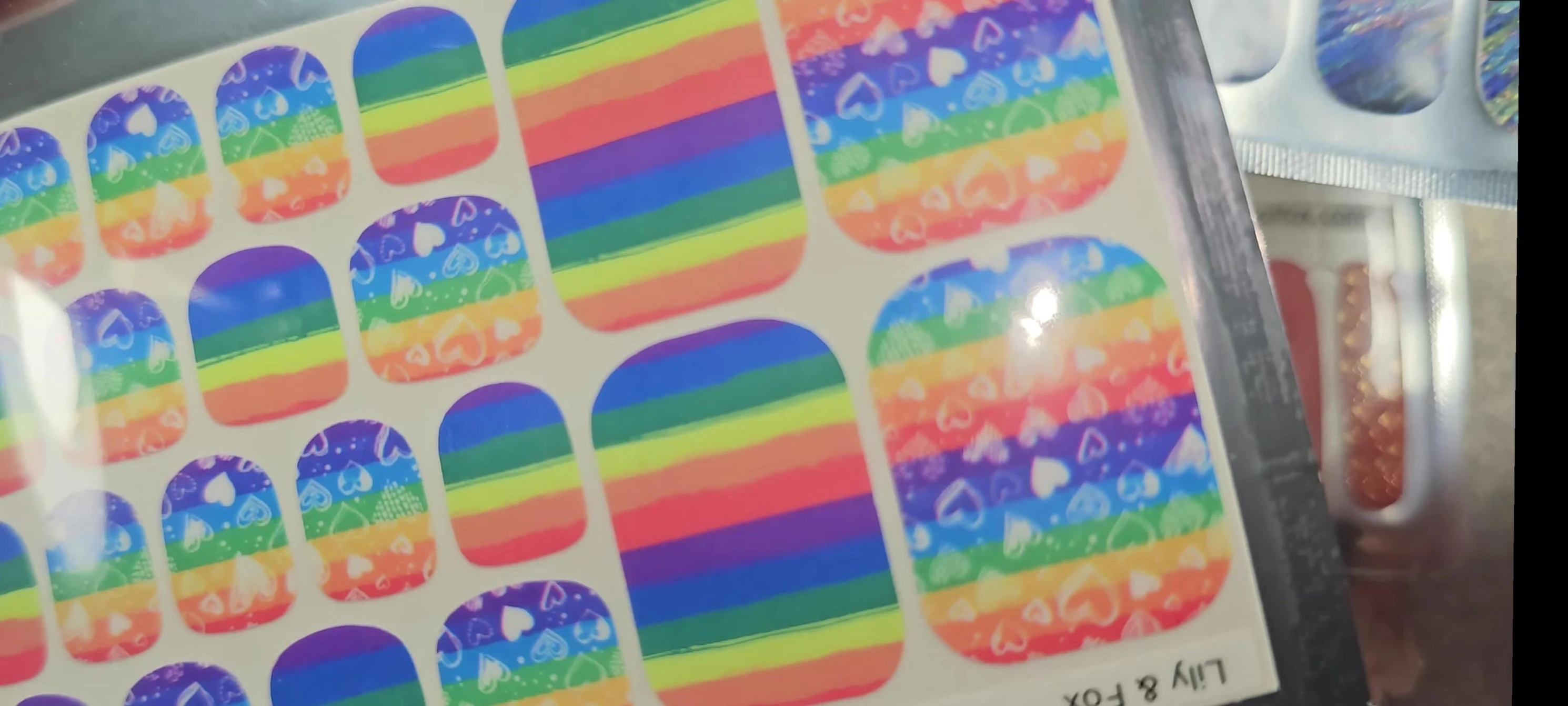 Pride-themed nail strip designs