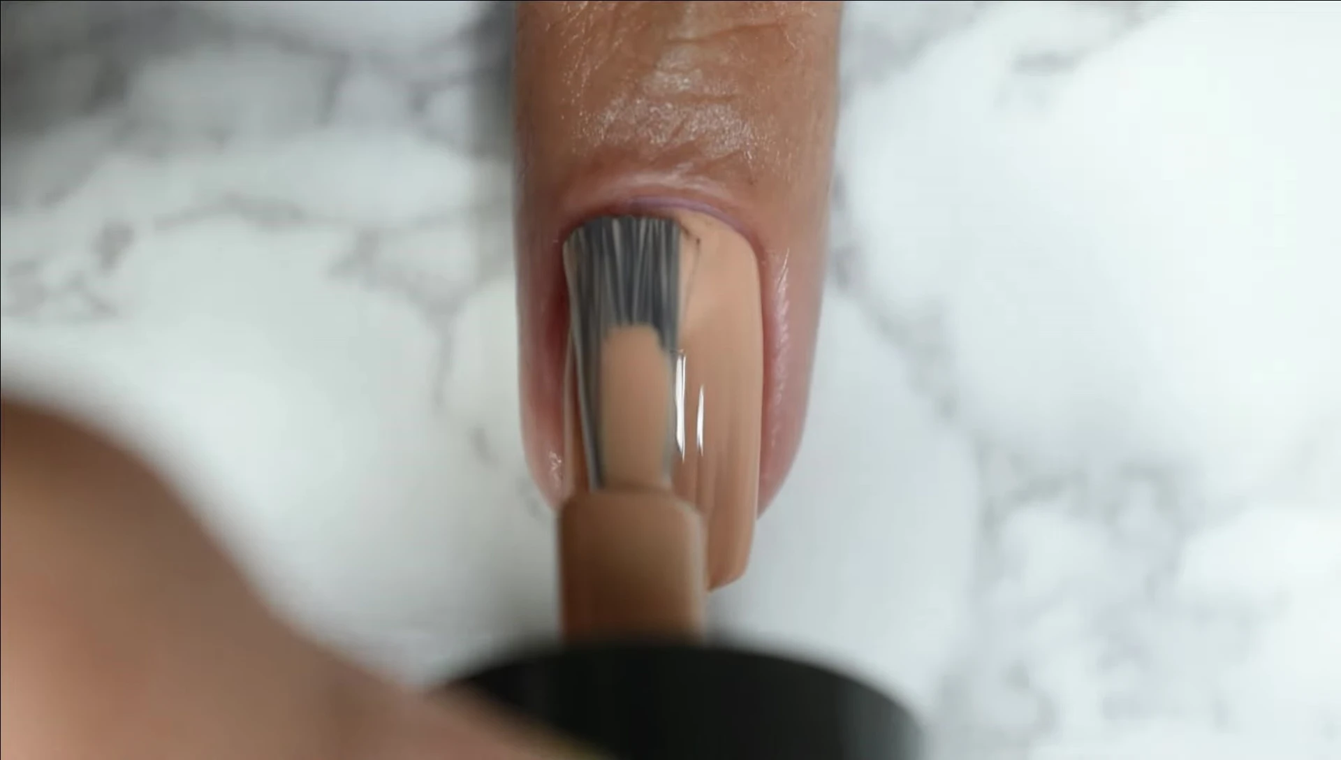 Showing brush strokes left behind after application