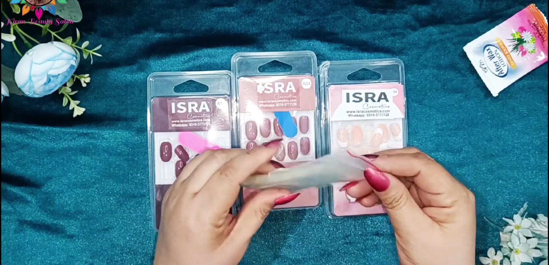 Close-up view of the various nail sets inside