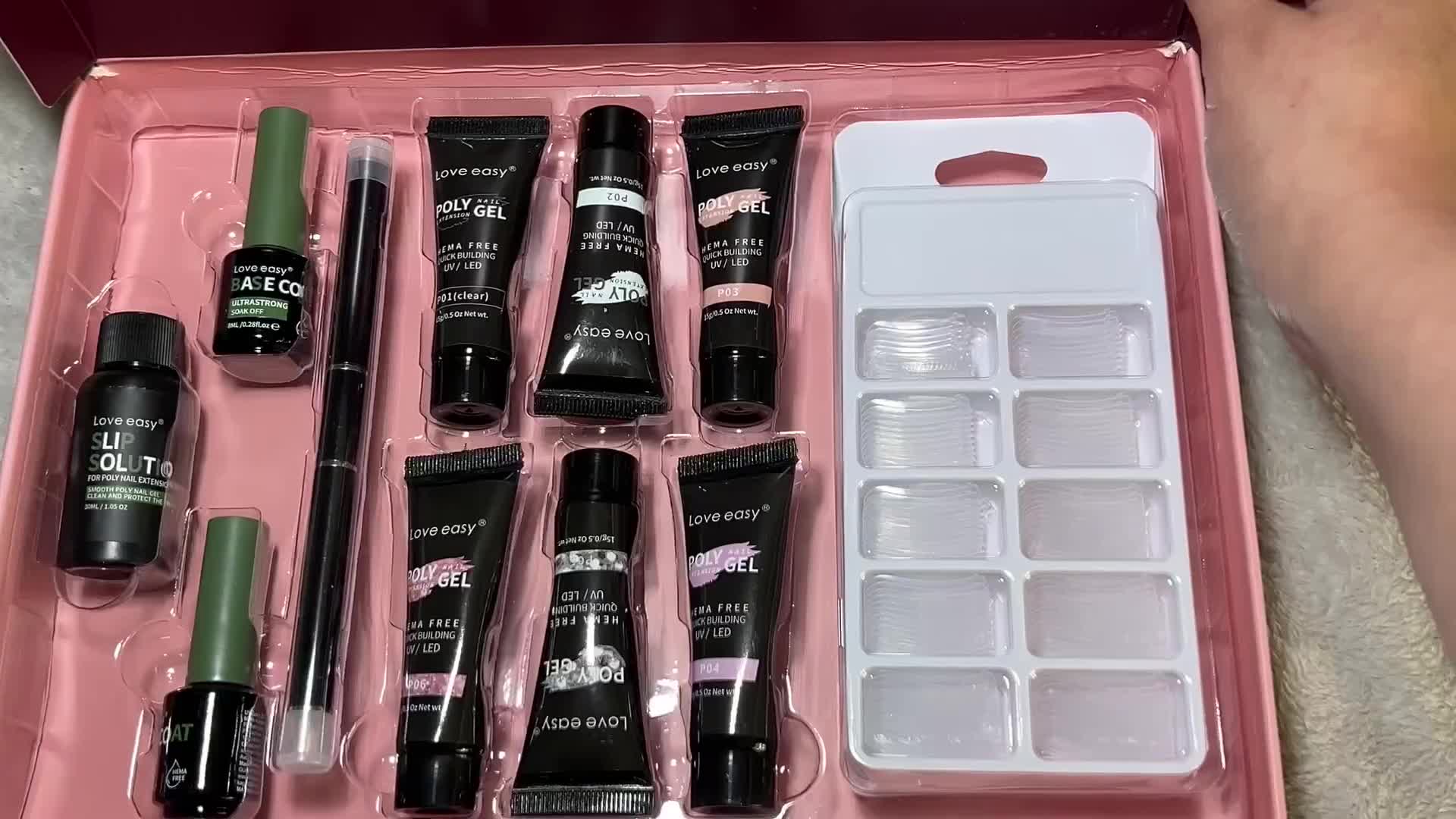 Close-up of the six gel colors included in the kit