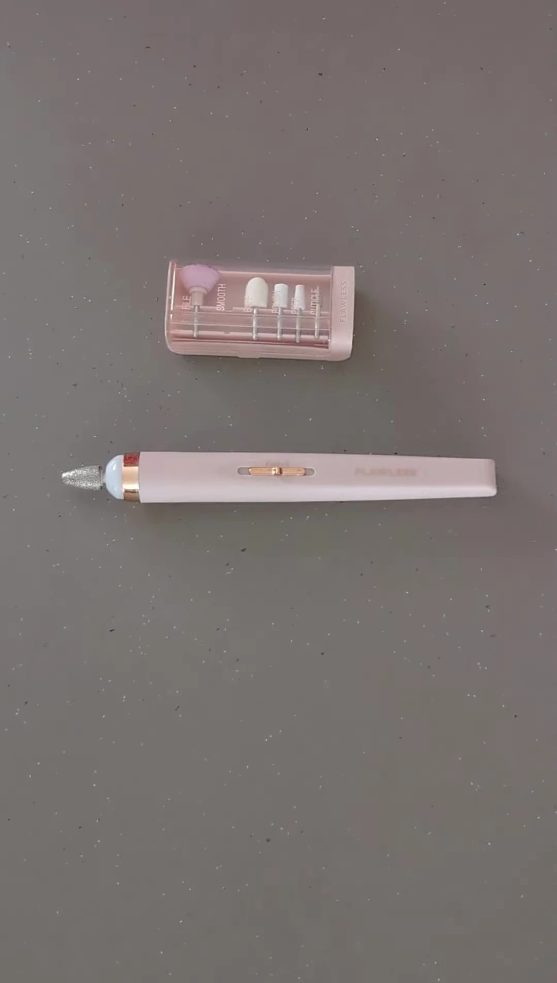 Close-up of the device being used on a toe.