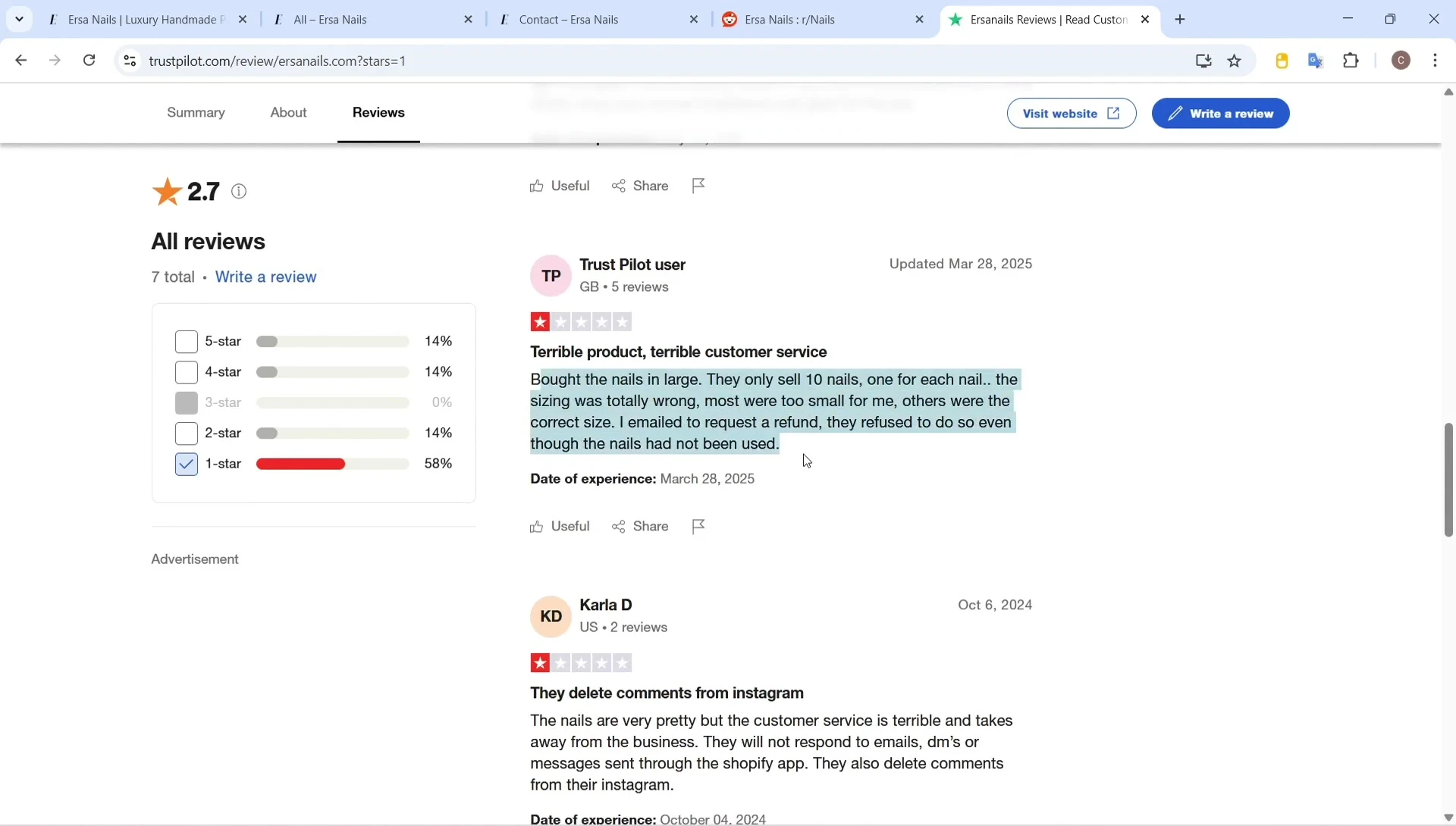 Screenshot showing user reports of glue failure and poor adhesion.