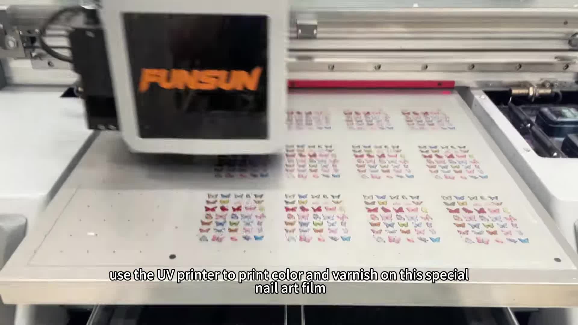 The nail art film being printed on.