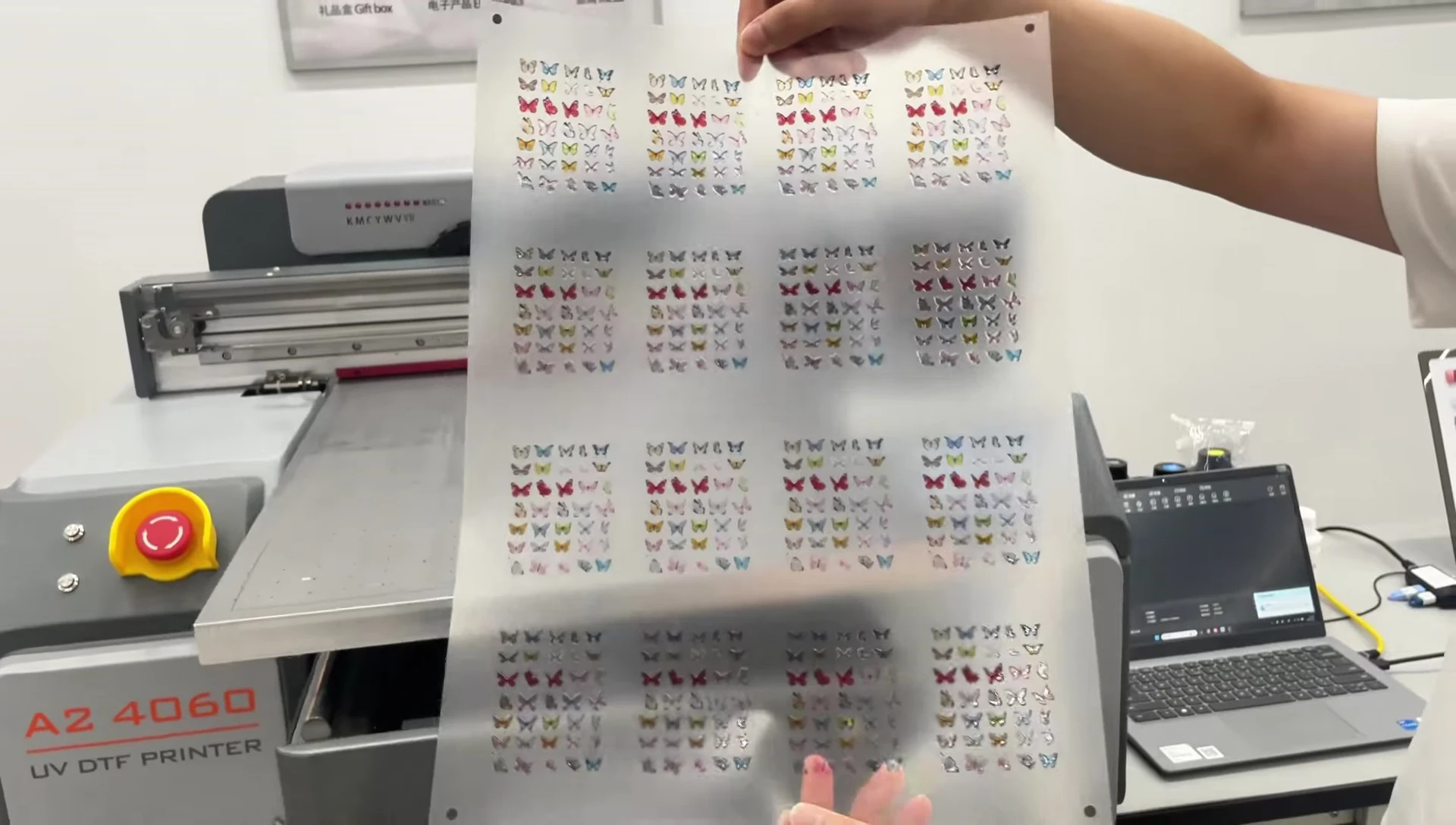 An example of the A3-sized sheet showing multiple stickers.