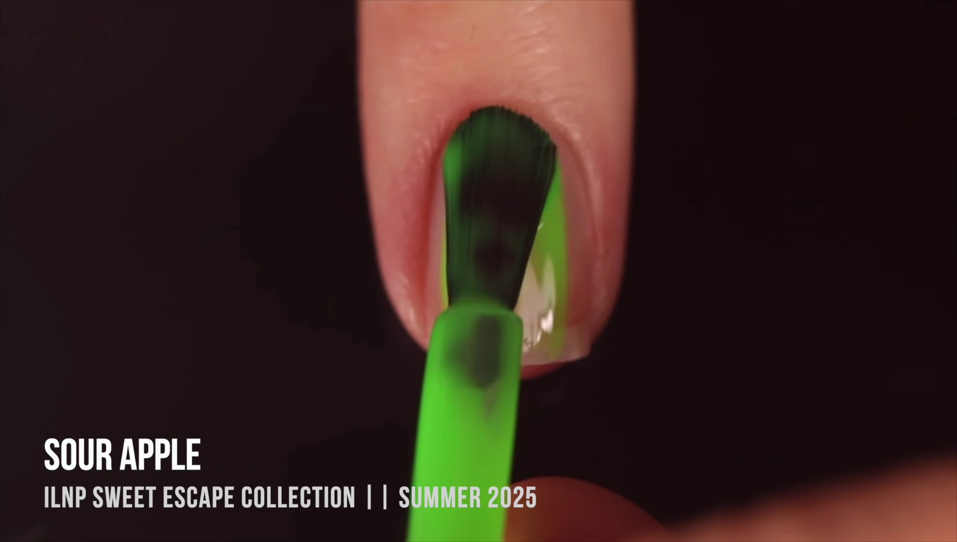 Close-up swatch of ILNP Sweet Escape 'Sour Apple' nail polish