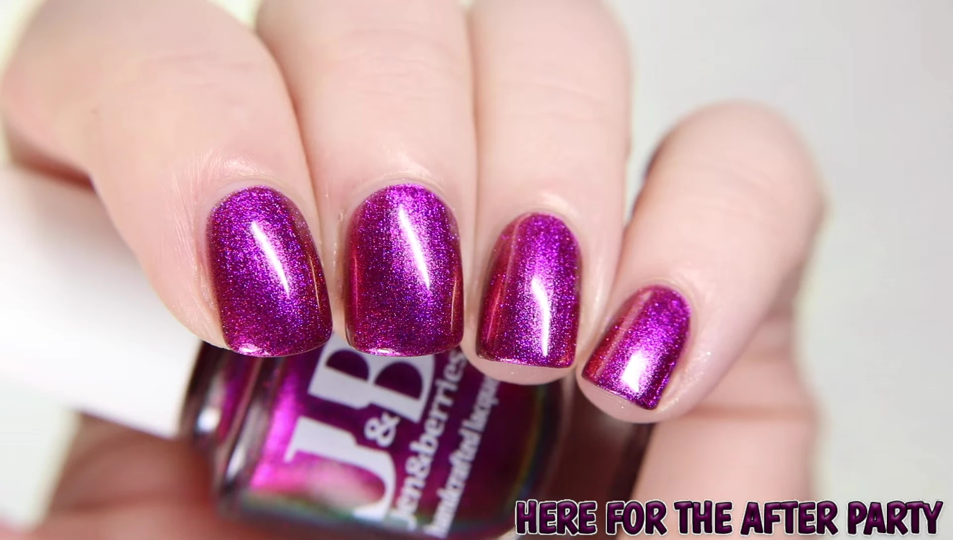 'Here for the Afterparty' polish under studio lighting