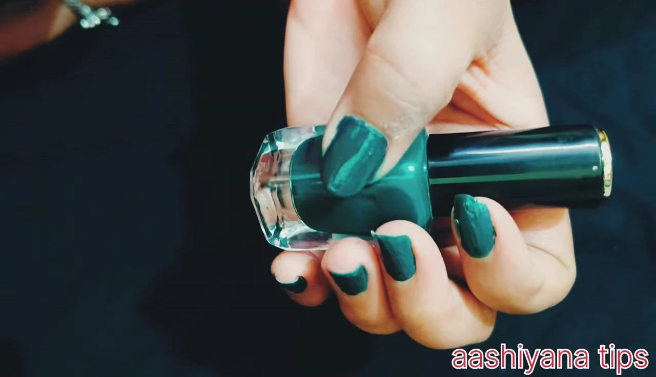 The nail polish shown with a traditional outfit.