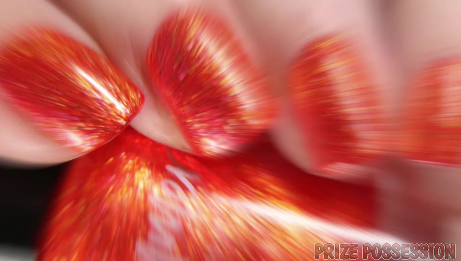 Close-up swatch of Prized Possession under natural light, showcasing the vibrant orange and gold shimmer.