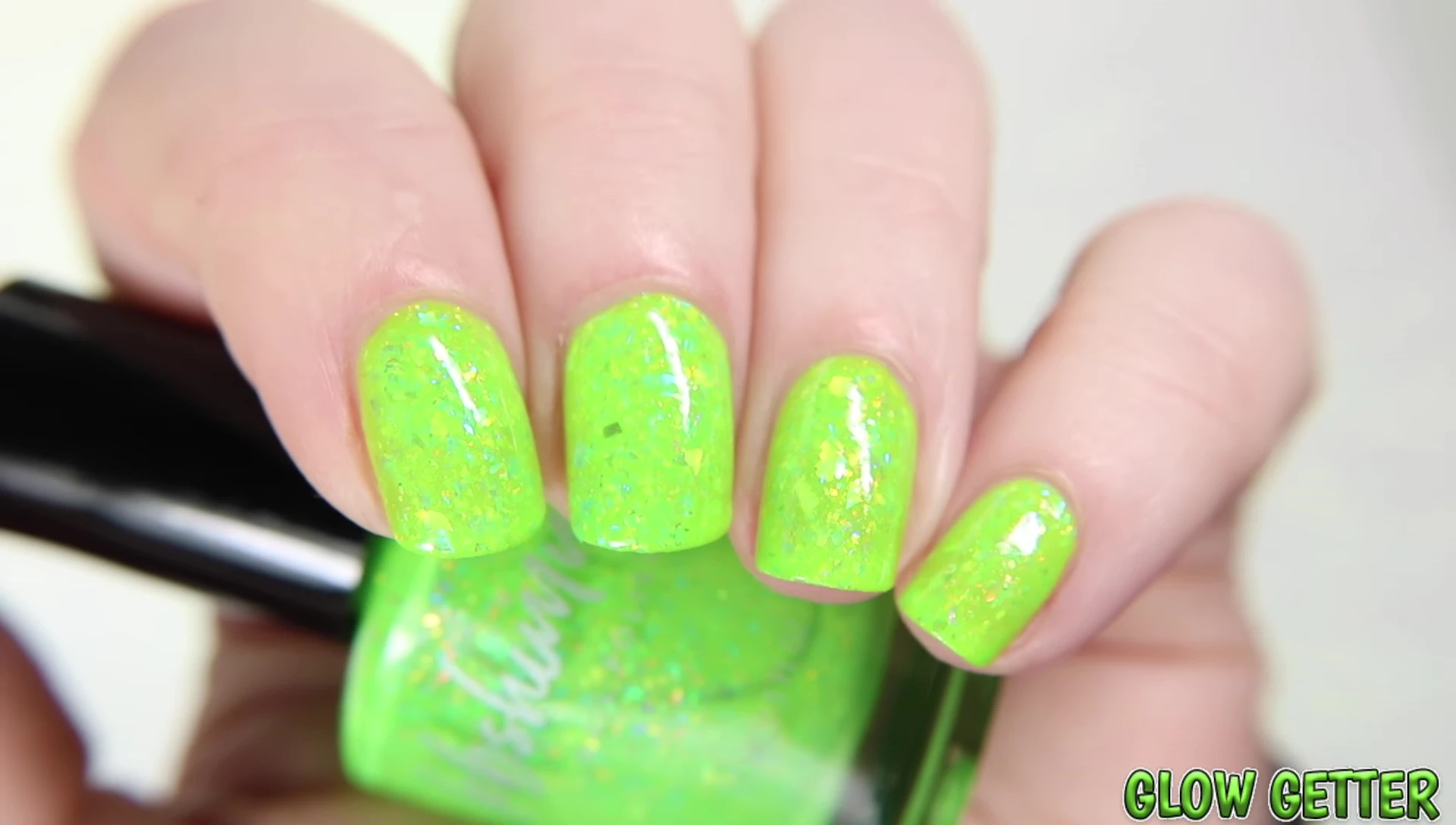 Glow Getter demonstrating its bright green glow after UV charging.