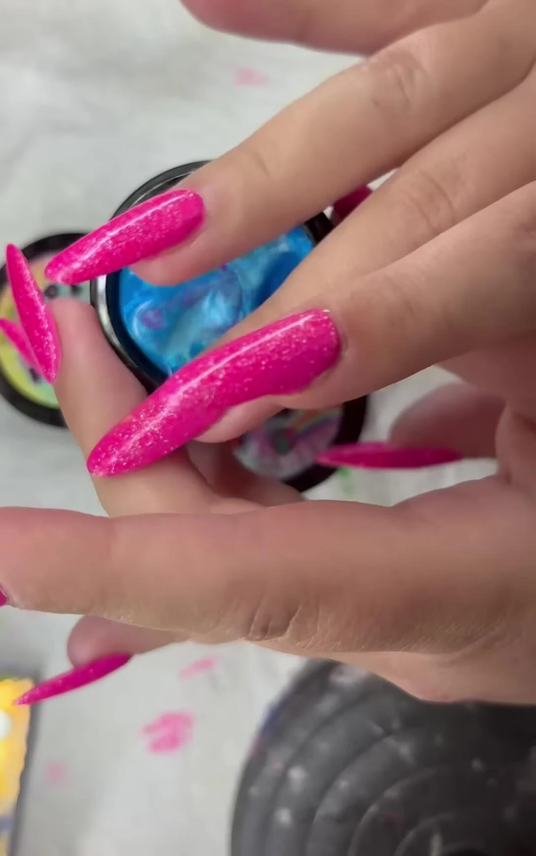 Reviewer demonstrating gel application