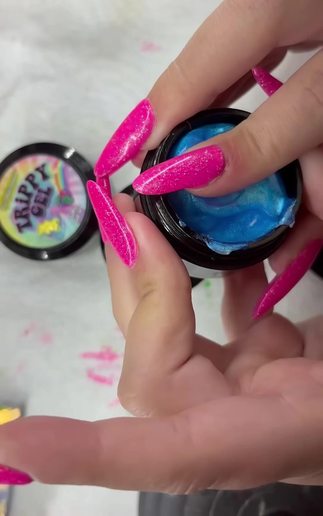 Close-up showing the gel consistency