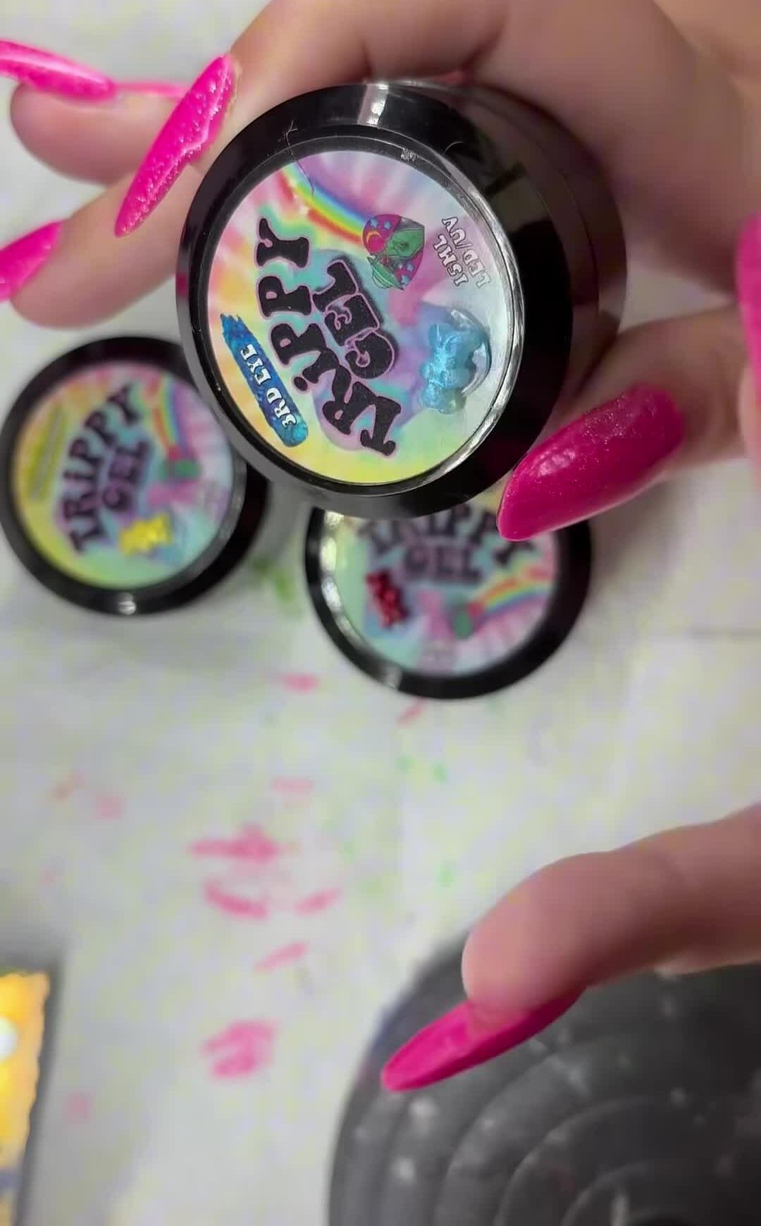 Close-up of the Trippy Gel colors