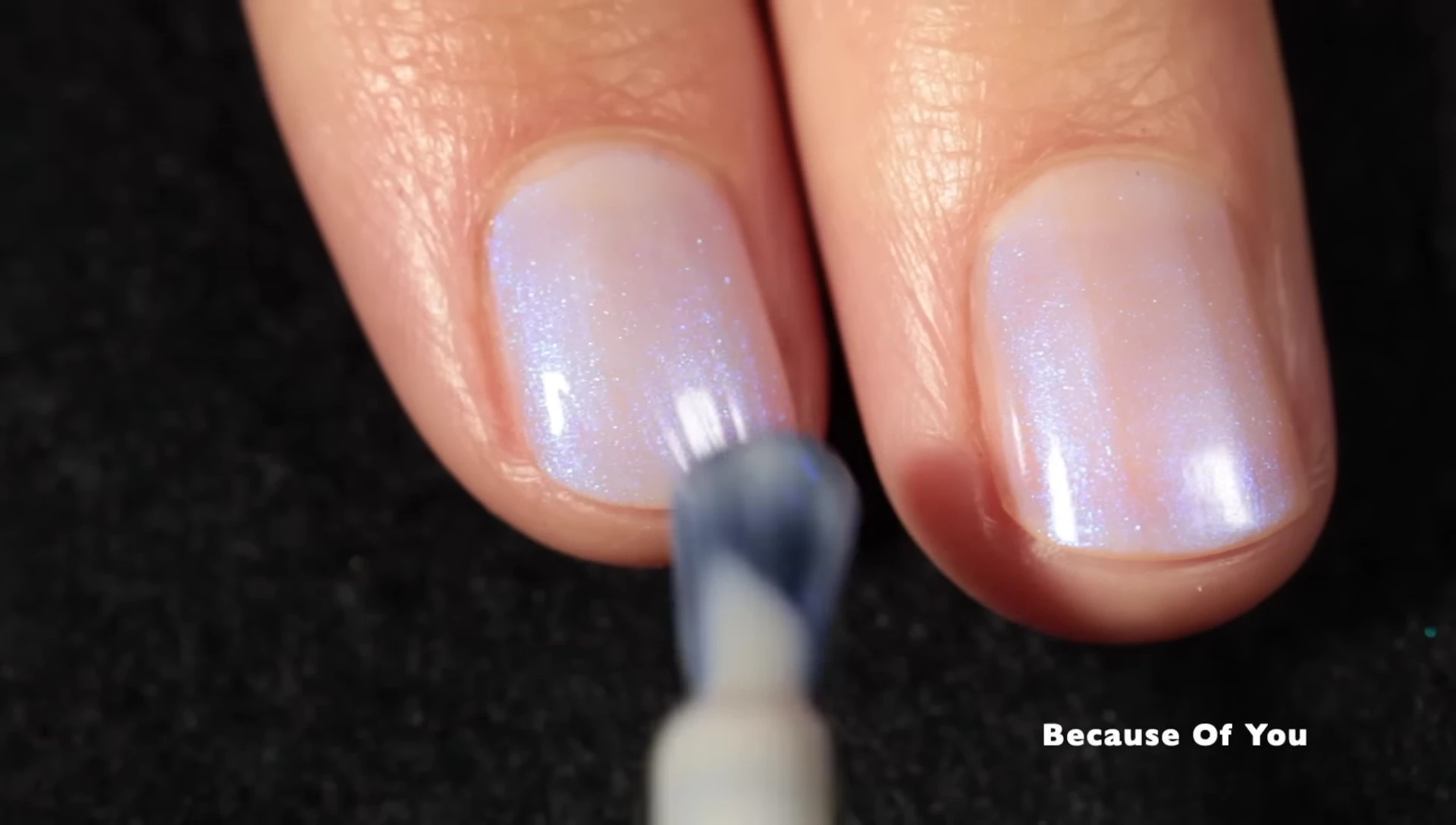 Close up of the shimmer and shine of 'Because of You'